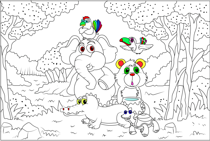 Gig Preview - Create awesome and amazing colouring book page for kids