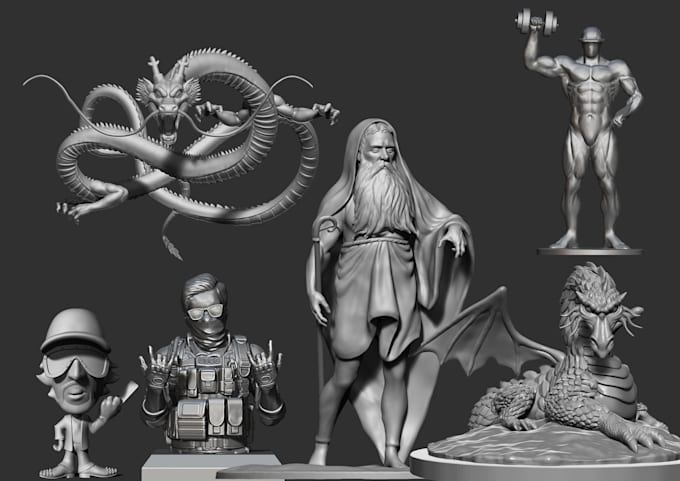 Gig Preview - Make 3d model and sculpture of character for 3d printing