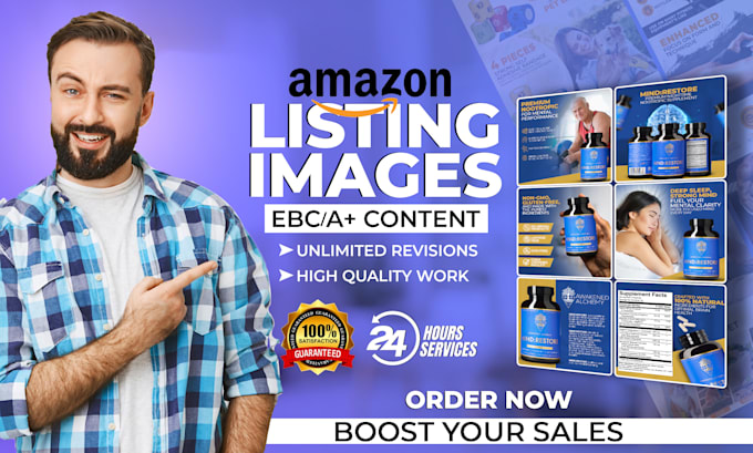 Gig Preview - Design amazon listing images and ebc content ,store front