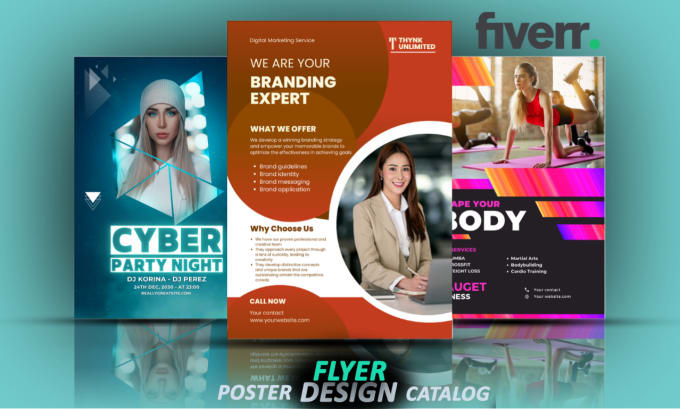 Gig Preview - Design digital flyer, fitness flyer, product catalog, music poster or any design