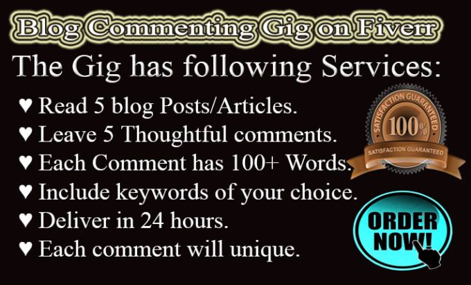 Gig Preview - Write an attractive comment on your blog or website