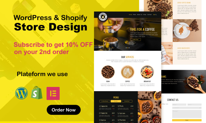 Gig Preview - Design a responsive wordpress website and build converting shopify store