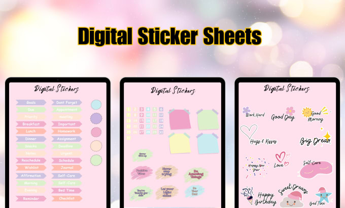 Gig Preview - Do aesthetic etsy mockup digital products digital stickers