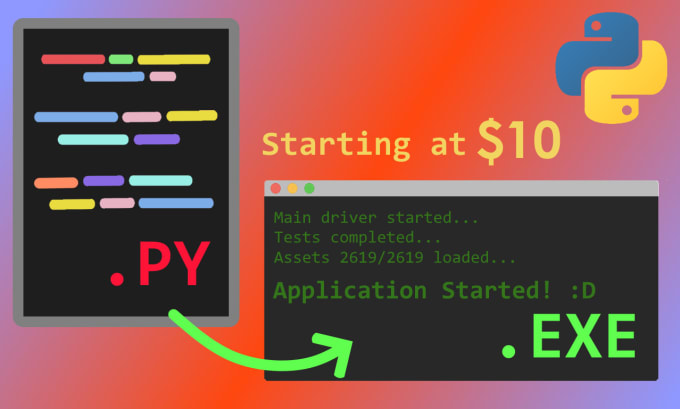 Gig Preview - Convert your python code into an exe