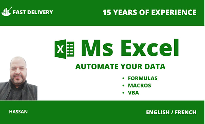 Bestseller - manage excel data, formulas, vba coding, macros, user forms and any other tool