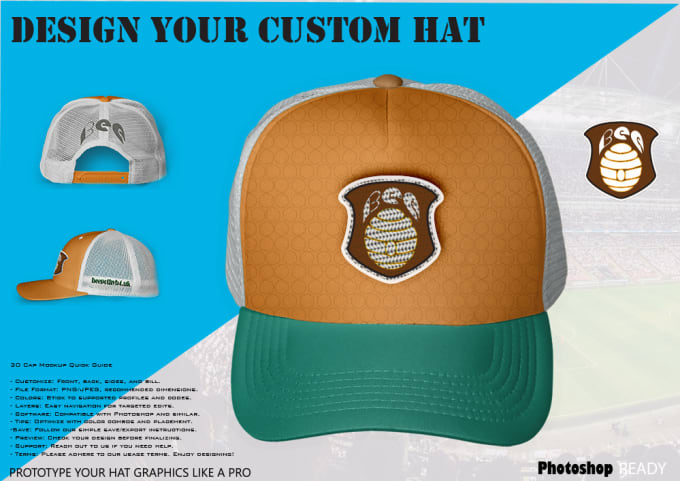 Gig Preview - Design your custom hat cap, beanies, and hoodie mockup