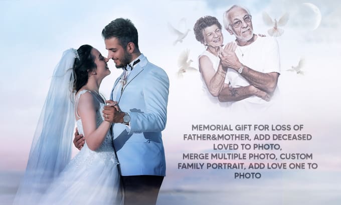 Gig Preview - Combined photos,add deceased loved,merge photo, add people for memorial gift