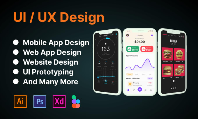 Gig Preview - Design UI UX for web and mobile apps including prototypes and mockups