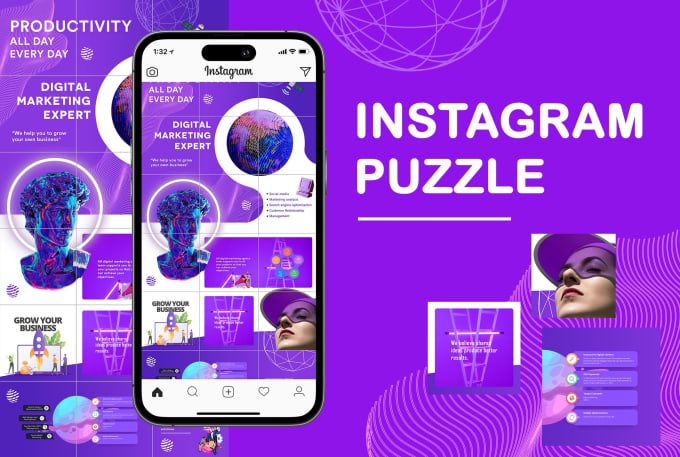 Gig Preview - Design perfect instagram puzzle feed for you