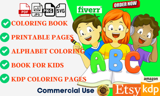 Gig Preview - Give you 100 premium abc coloring pages for etsy or kdp