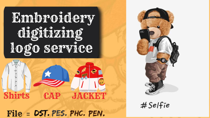 Gig Preview - Creat jacket,cap,t shirt embroidery digitizing logo