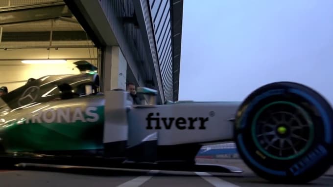 Gig Preview - Add your logo to a mercedes f1 car video