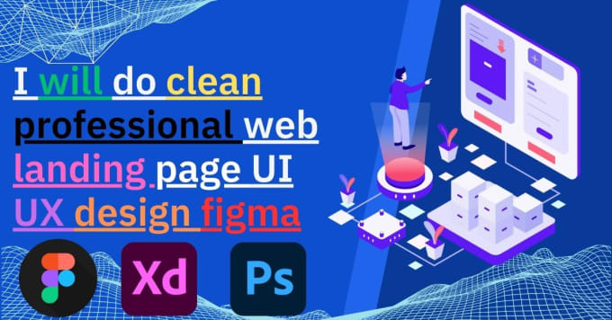 Gig Preview - Do clean professional web landing page UI UX design figma