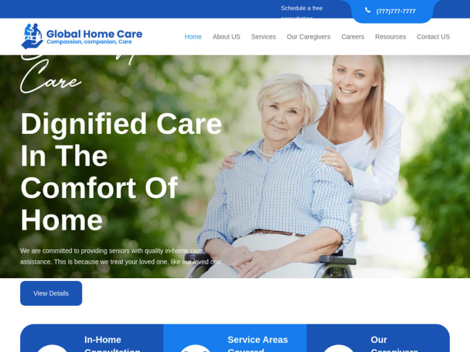 Gig Preview - Do a free home care agency website design