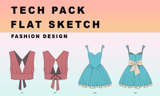 Gig Preview - Create fashion flat sketches, cad technical drawings, and detailed tech packs