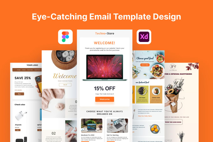 Gig Preview - Design a stunning email template and newsletter in figma or adobe xd