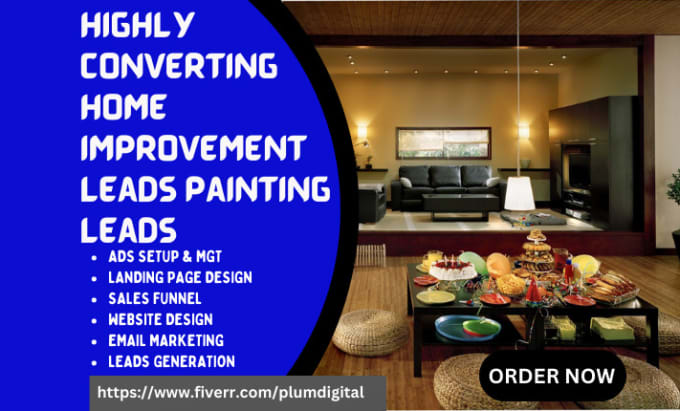 Gig Preview - Generate painting leads home improvement leads interior design contractor leads