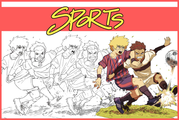 Gig Preview - Draw sport illustration in anime or manga style