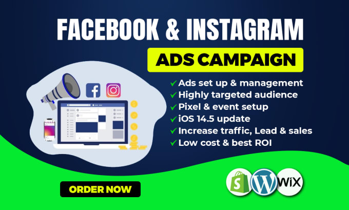 Gig Preview - Be your shopify facebook ads and instagram ads campaigns manager