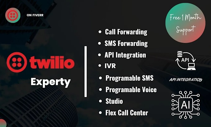 Gig Preview - Build twilio API integration, bulk SMS, ai voice call IVR, chatbot autoresponder