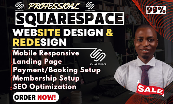 Gig Preview - Build squarespace website design, redesign squarespace website development, SEO