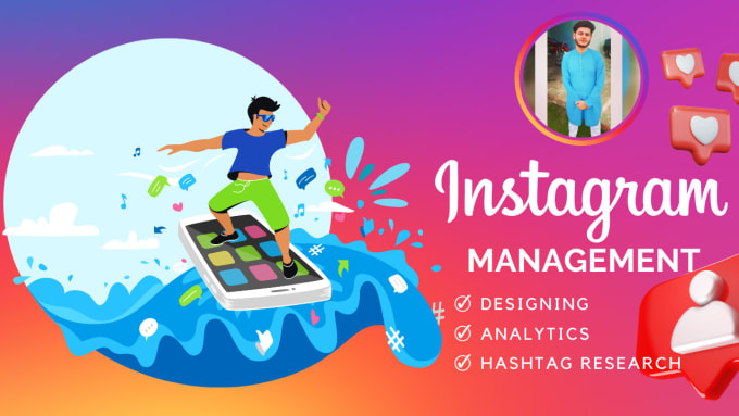 Gig Preview - Manage, create content, and design posts for your instagram account