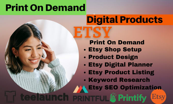 Gig Preview - Setup etsy seo print on demand digital product listing store digital planner