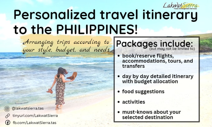 Gig Preview - Be your ultimate travel organizer in the philippines