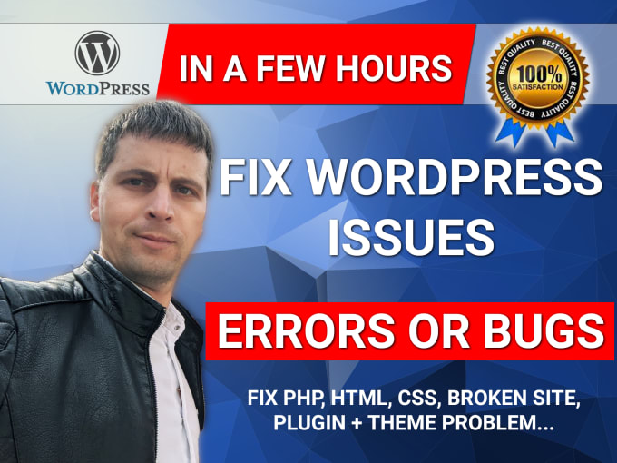 Gig Preview - Fix wordpress issues, errors and bugs in a few hours