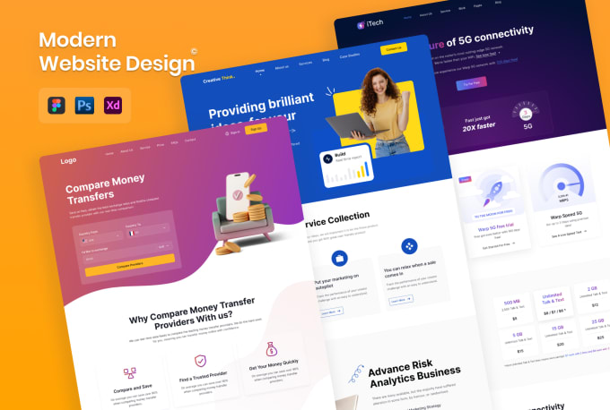 Gig Preview - Do website ui ux, web ui, landing page design or app ui design in figma