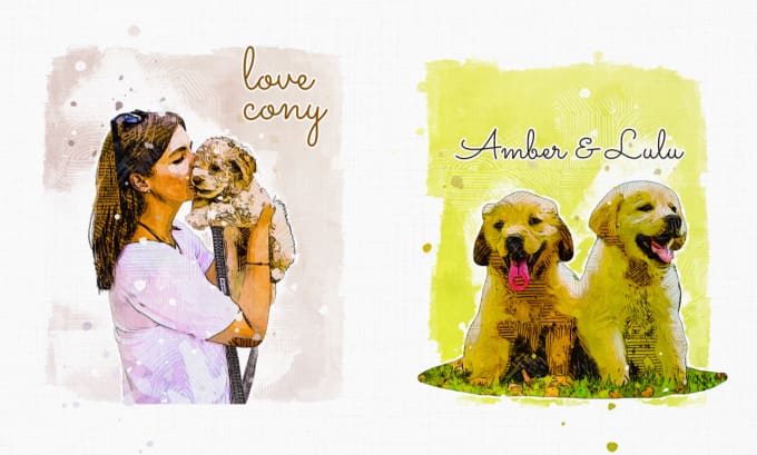 Gig Preview - Draw your photo, pet animal in watercolor painting portrait