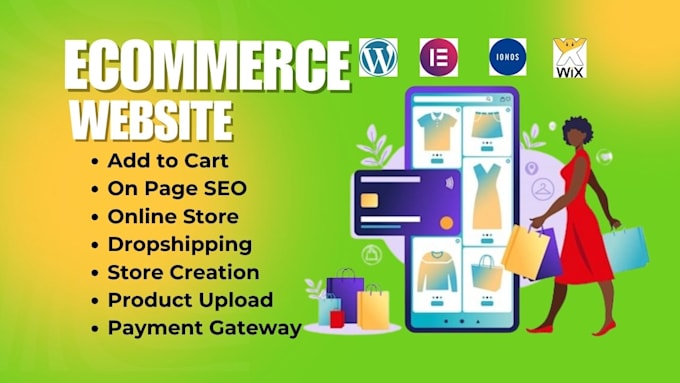 Gig Preview - Do webshop ecommerce website on hostinger godaddy shopify woocommerce ionos