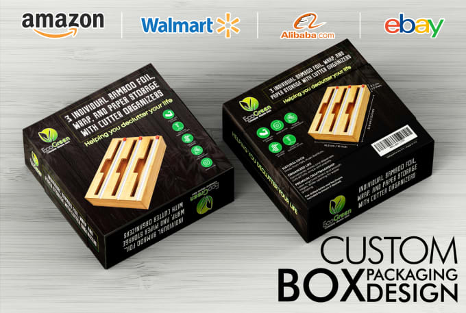 Gig Preview - Design unique amazon product packaging label and box design