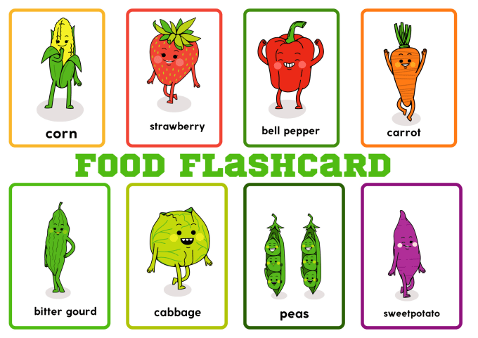 Gig Preview - Design kids flashcard worksheet montessori or kindergarten