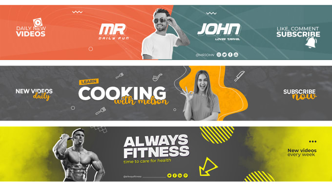 Gig Preview - Design stunning youtube banner or channel art