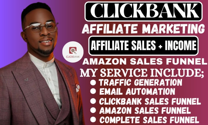 Gig Preview - Promote clickbank affiliate marketing, amazon affiliate marketing sales funnel