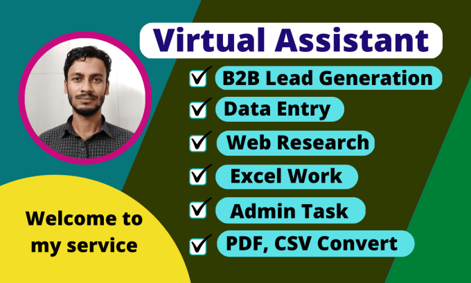 Gig Preview - Be your virtual assistant for data entry, lead generation and excel work