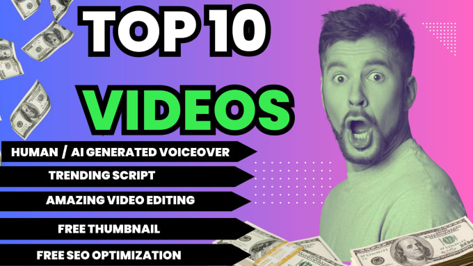 Gig Preview - Create youtube cashcow and top 10 videos for your channel