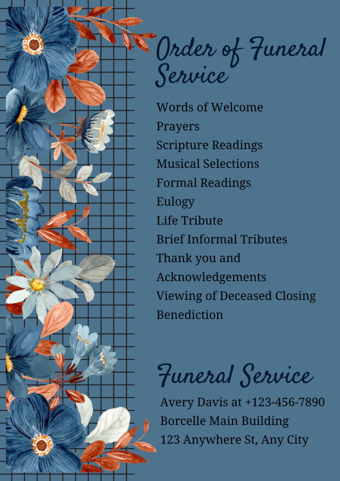 Gig Preview - Design a funeral order of service, flyer, obituary graphics in 24 hours