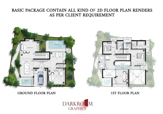 Gig Preview - Render 2d and 3d floor plan in photoshop and sketchup vray