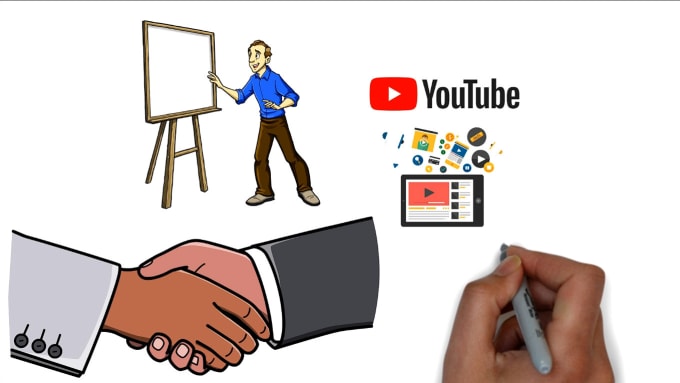 Gig Preview - Make whiteboard animation explainer video for youtube both standard and colorful