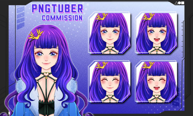 Gig Preview - Draw custom pngtuber for streams in vtuber anime style