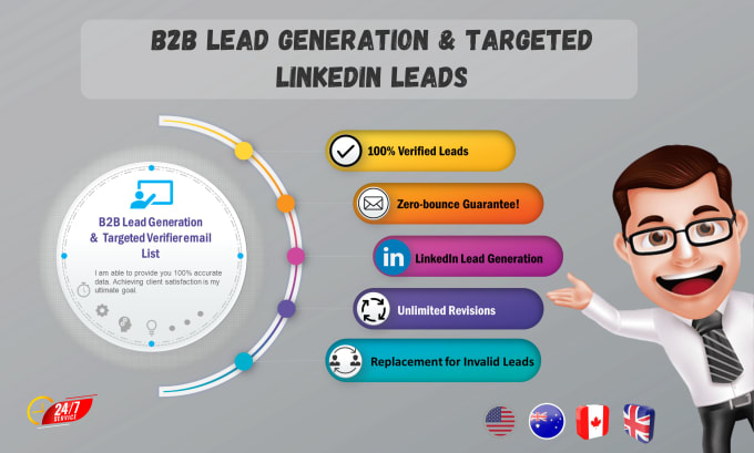 Gig Preview - Do targeted b2b linkedin lead generation and business email leads