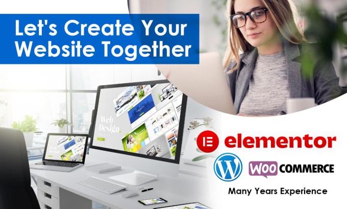 Gig Preview - Create professional, creative, customizable wordpress website design elementor