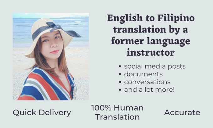 Gig Preview - Manually translate english to filipino or tagalog accurately