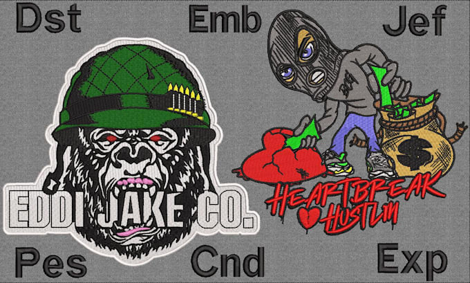 Gig Preview - Do custom embroidery logo digitized into emb,dst, pes,jef,exp in 1 hour