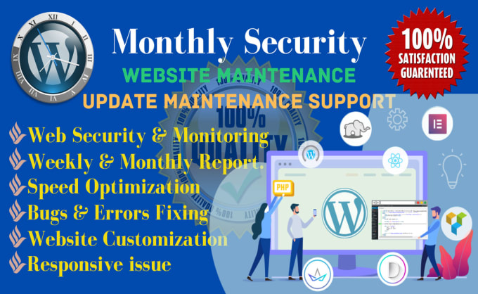 Gig Preview - Provide monthly website maintenance monthly support for security and updates