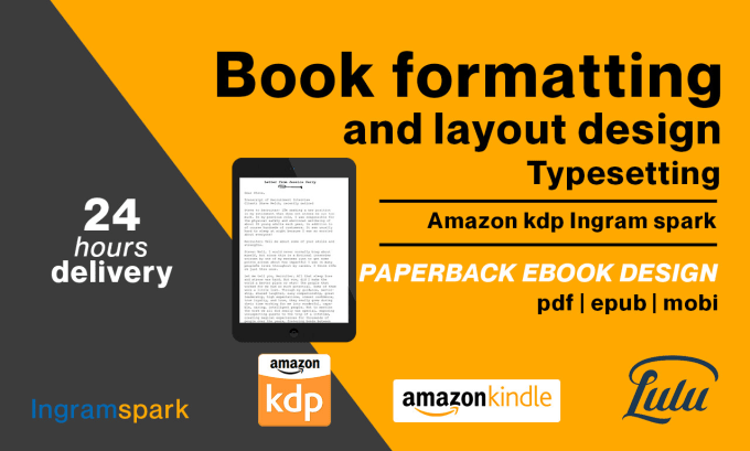 Gig Preview - Do professional book formatting and layout design for kdp paperback, kindle