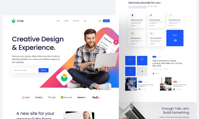 Gig Preview - Design an aesthetic landing page for you