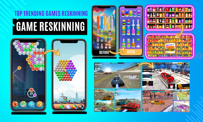 Gig Preview - Reskin or develop trending mobile games in unity